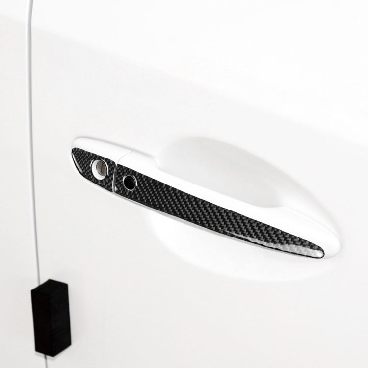 Car Carbon Fiber Outside Door Handle with Smart Hole Decorative Sticker for Mazda CX-5 2017-2018, Left Drive by buy2fix