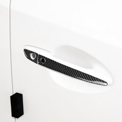 Car Carbon Fiber Outside Door Handle with Smart Hole Decorative Sticker for Mazda CX-5 2017-2018, Left Drive by buy2fix