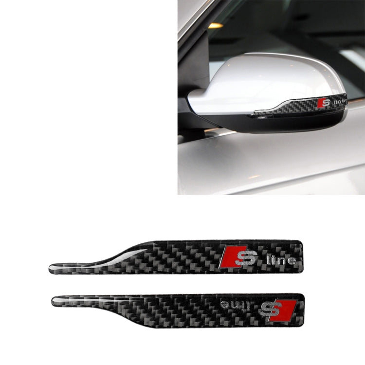 Car Carbon Fiber S Line Pattern Rearview Mirror Anti-collision Sticker for Audi TT, Left and Right Drive Universal - In Car by buy2fix | Online Shopping UK | buy2fix