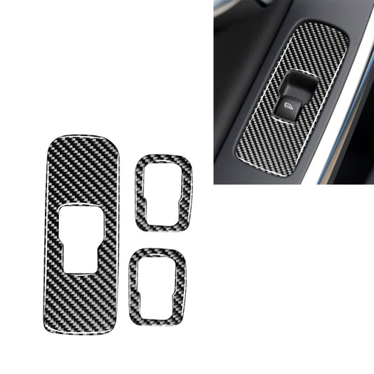 3 PCS Car Carbon Fiber Window Lifting Button Decorative Stickers for Volvo V60 2010-2017 / S60 2010-2018, Right Drive by buy2fix