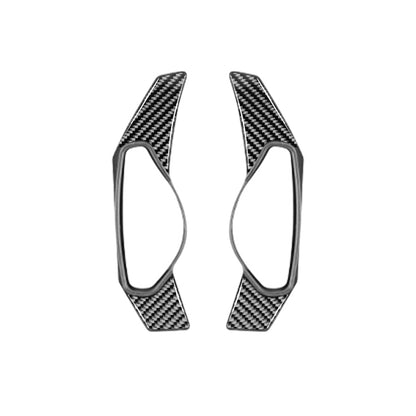 2 PCS Car Carbon Fiber Steering Wheel Paddle Decorative Stickers for Jaguar F-PACE X761 XE X760 XF X260 2016-2020, Left and Right Drive Universal -  by buy2fix | Online Shopping UK | buy2fix