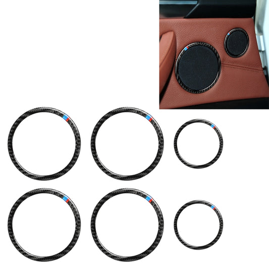6 in 1 Car Carbon Fiber Tricolor Horn Ring Decorative Sticker for BMW 2008-2013 E70 / 2008-2014 E71, Left and Right Drive Universal by buy2fix