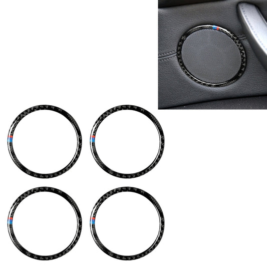 4 in 1 Car Carbon Fiber Tricolor Horn Ring Decorative Sticker for BMW 2008-2013 E70 / 2008-2014 E71, Left and Right Drive Universal by buy2fix