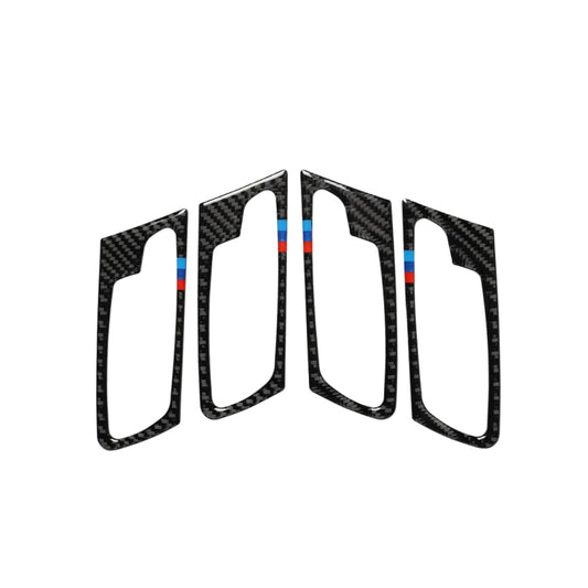 4 in 1 Car Carbon Fiber Tricolor Door Handle Decorative Sticker for BMW 2008-2014 X5 E70 / E71, Left Drive by buy2fix