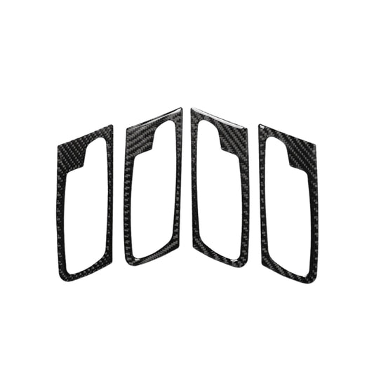 4 in 1 Car Carbon Fiber Solid Color Door Handle Decorative Sticker for BMW 2008-2014 X5 E70 / E71, Left Drive by buy2fix
