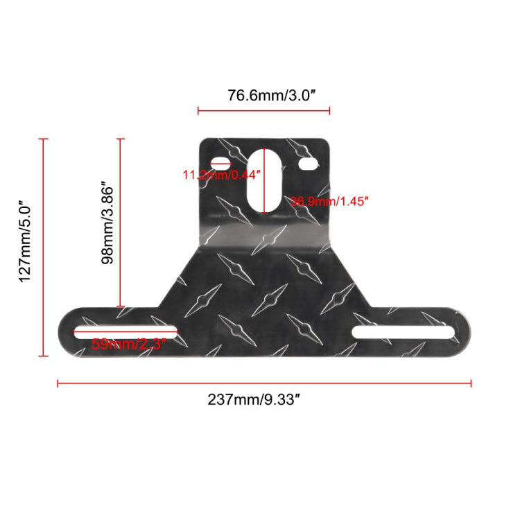 Car Tail Rear License Plate Frame Aluminum Trailer License Plate Light Bracket by buy2fix