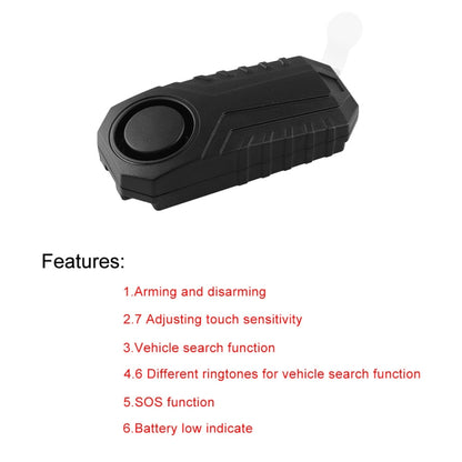 Wireless Anti-Theft Vibration Motorcycle Bicycle Waterproof Security Bike Alarm with Remote -  by buy2fix | Online Shopping UK | buy2fix