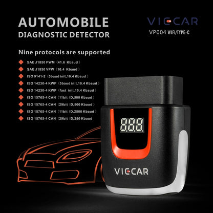 Viecar VP004 Car Mini OBD + USB / Type-C Interface Fault Detector V1.5 WiFi Diagnostic Tool - In Car by buy2fix | Online Shopping UK | buy2fix