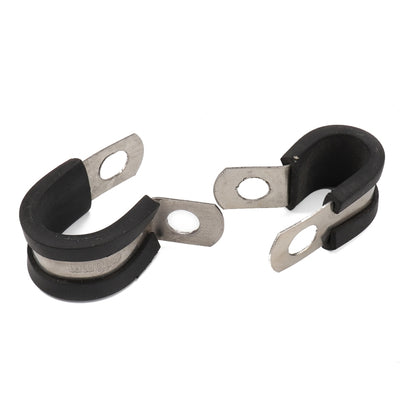 10 PCS Car Rubber Cushion Pipe Clamps Stainless Steel Clamps, Size: 7/4 inch (44mm) - In Car by buy2fix | Online Shopping UK | buy2fix