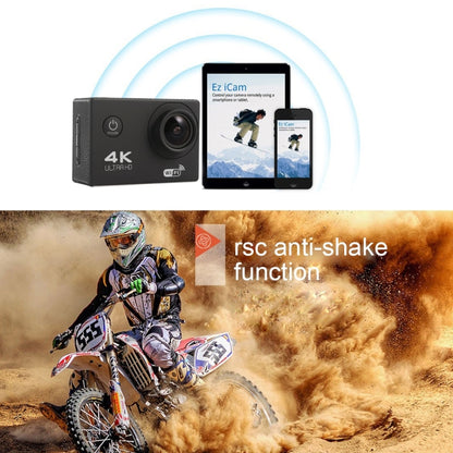 F60 2.0 inch Screen 170 Degrees Wide Angle WiFi Sport Action Camera Camcorder with Waterproof Housing Case, Support 64GB Micro SD Card(Black) - DJI & GoPro Accessories by buy2fix | Online Shopping UK | buy2fix