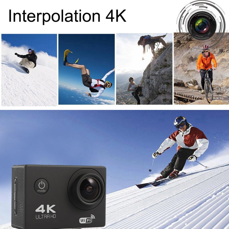 F60 2.0 inch Screen 170 Degrees Wide Angle WiFi Sport Action Camera Camcorder with Waterproof Housing Case, Support 64GB Micro SD Card(Black) - DJI & GoPro Accessories by buy2fix | Online Shopping UK | buy2fix