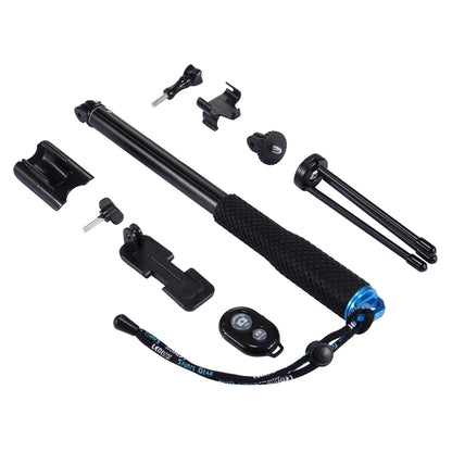 Anti-skid Extendable Self-portrait Handheld Diving Telescopic Monopod Holder Set with Phone Remote Controller & Tripod & Phone Holder for GoPro & Xiaoyi Camera & Smartphones, Full Length Max: about 1m(Blue) - DJI & GoPro Accessories by buy2fix | Online Shopping UK | buy2fix