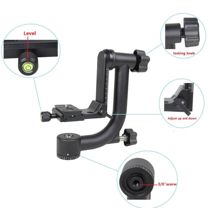 YELANGU Horizontal 360 Degree Gimbal Tripod Head for Home DV and SLR Cameras(Black) - Camera Accessories by YELANGU | Online Shopping UK | buy2fix