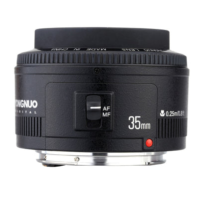 YONGNUO YN35MM F2C 1:2 AF/MF Wide-Angle Fixed/Prime Auto Focus Lens for Canon EOS EF Lens (Black) - Camera Accessories by YONGNUO | Online Shopping UK | buy2fix