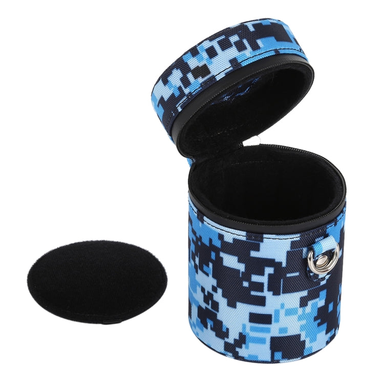 Camouflage Color Small Lens Case Zippered Cloth Pouch Box for DSLR Camera Lens, Size: 11x8x8cm (Blue) - Camera Accessories by buy2fix | Online Shopping UK | buy2fix