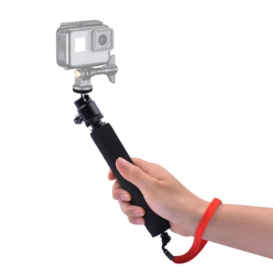 Perche à selfie universelle à 360 degrés avec corde rouge pour Gopro, téléphone portable, appareils photo compacts avec trou fileté 1/4, longueur : 210 mm-525 mm