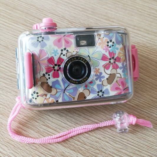 SUC4 Flowers Pattern Retro Film Camera Mini Point-and-shoot Camera for Children 5m Waterproof by buy2fix