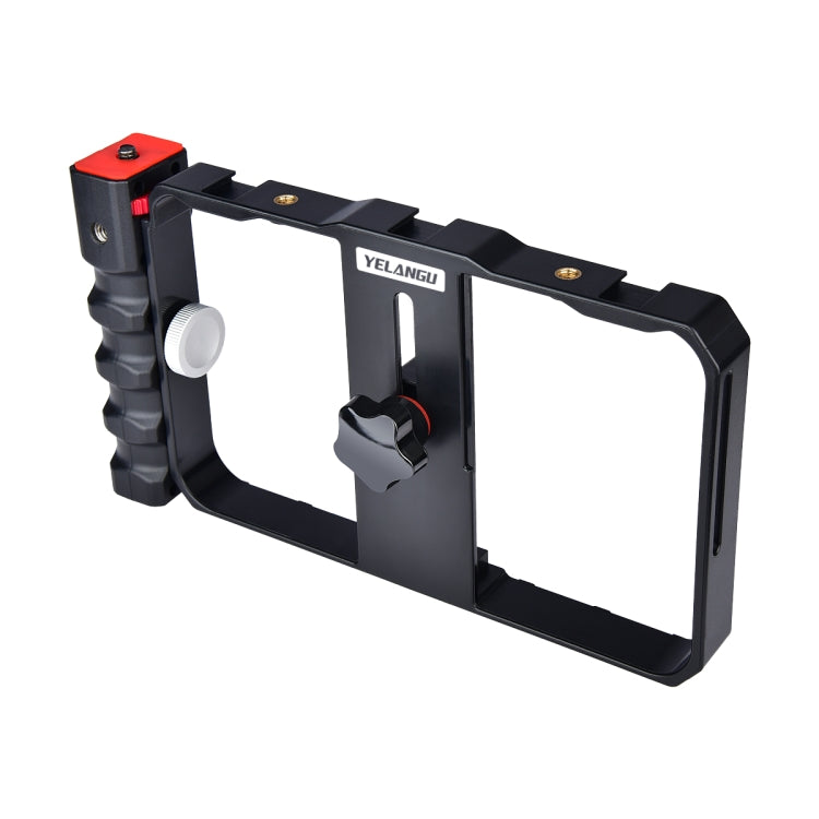 YELANGU YLG0901B Vlogging Live Broadcast Smartphone Plastic Cage Video Rig Filmmaking Recording Handle Stabilizer Bracket for iPhone, Galaxy, Huawei, Xiaomi, HTC, LG, Google, and Other Smartphones(Black) - Consumer Electronics by YELANGU | Online Shopping UK | buy2fix