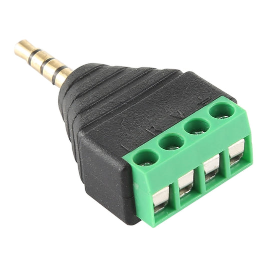 3.5mm Male Plug 4 Pole 4 Pin Terminal Block Stereo Audio Connector by buy2fix