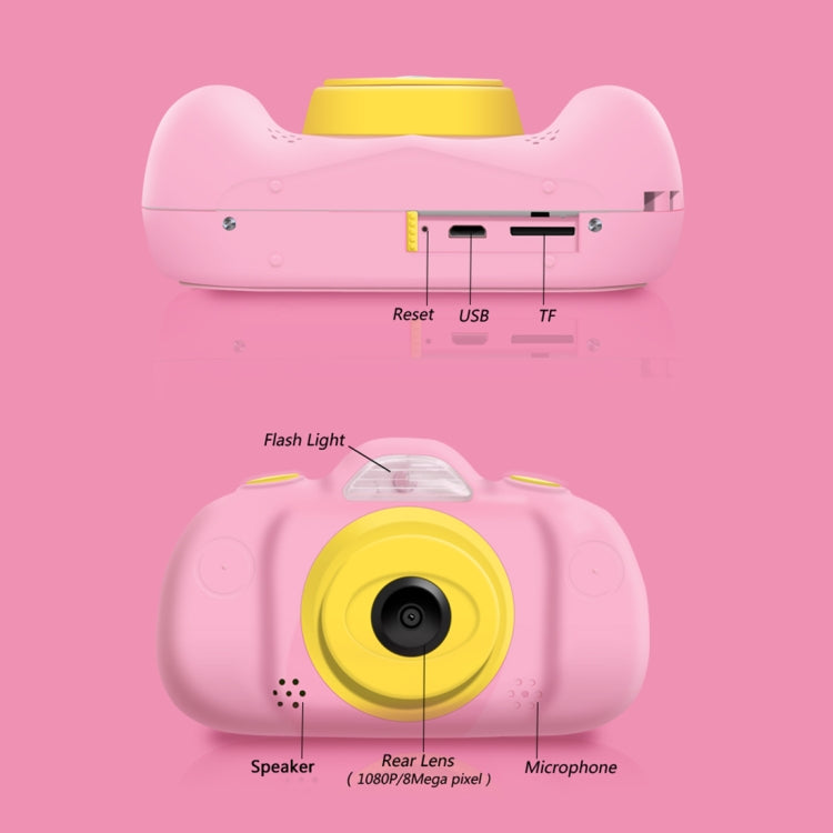 P8 2.4 inch Eight-megapixel Dual-lens Children Camera, Support for 32GB TF Card(Pink) - Consumer Electronics by buy2fix | Online Shopping UK | buy2fix