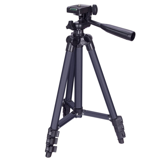 3120 Live Broadcast Tripod 4-Section Folding Legs Aluminum Alloy Tripod Mount with U-Shape Three-Dimensional Tripod Head for DSLR & Digital Camera, Adjustable Height: 34-103cm(Black)