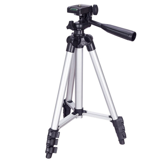 3120 Live Broadcast Tripod 4-Section Folding Legs Aluminum Alloy Tripod Mount with U-Shape Three-Dimensional Tripod Head for DSLR & Digital Camera, Adjustable Height: 34-103cm(Silver) by buy2fix