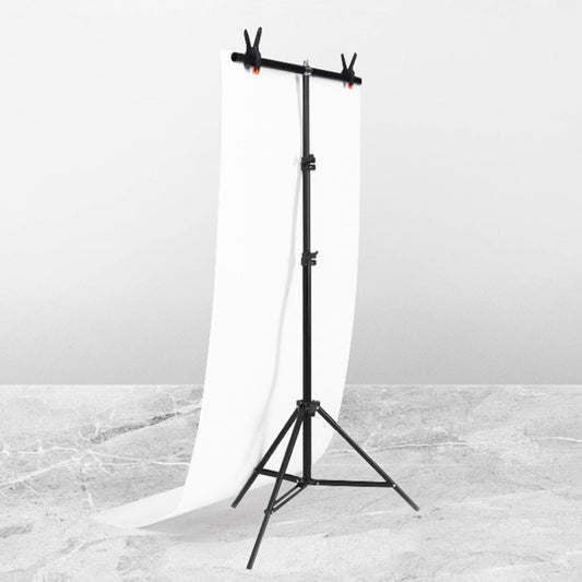 70x200cm T-Shape Photo Studio Background Support Stand Backdrop Crossbar Bracket Kit with Clips, No Backdrop - Camera Accessories by buy2fix | Online Shopping UK | buy2fix