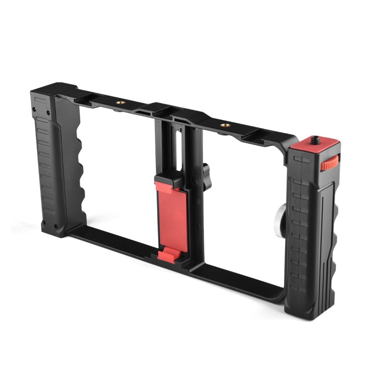 YELANGU PC02A Vlogging Live Broadcast Plastic Cage Video Rig Filmmaking Stabilizer Bracket for iPhone, Galaxy, Huawei, Xiaomi, HTC, LG, Google, and Other Smartphones(Black) - Stand by YELANGU | Online Shopping UK | buy2fix