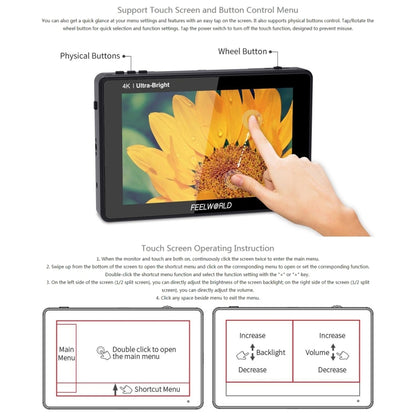 FEELWORLD LUT7 1920x1200 2200 nits 7 inch IPS Screen HDMI 4K Touch Screen Camera Field Monitor - Camera Accessories by FEELWORLD | Online Shopping UK | buy2fix