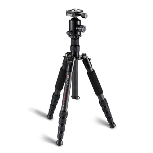 TRIOPO T259G+Q2 Adjustable Portable Carbon Fiber Tripod with Q-2 Ball Head for SLR Camera - Camera Accessories by TRIOPO | Online Shopping UK | buy2fix