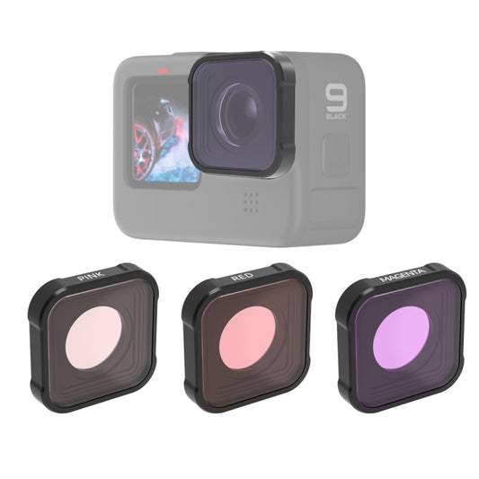 JSR KB Series Diving (Red Magenta Pink) Color Lens Filter for GoPro HERO10 Black / HERO9 Black - DJI & GoPro Accessories by JSR | Online Shopping UK | buy2fix