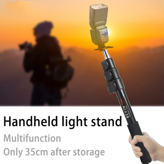BEXIN P-264L Portable Outdoor Photography Camera Aluminum Alloy Hand-held Lamp Stand Monopod (Black) by BEXIN