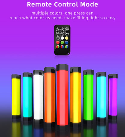 LUXCeO RGB Colorful Photo LED Stick Video Light APP Control Adjustable Color Temperature Waterproof Handheld LED Fill Light with Remote Control(Black) - Camera Accessories by LUXCeO | Online Shopping UK | buy2fix