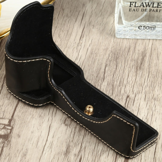 1/4 inch Thread PU Leather Camera Half Case Base for Sony ILCE-7C/A7C (Black) by buy2fix