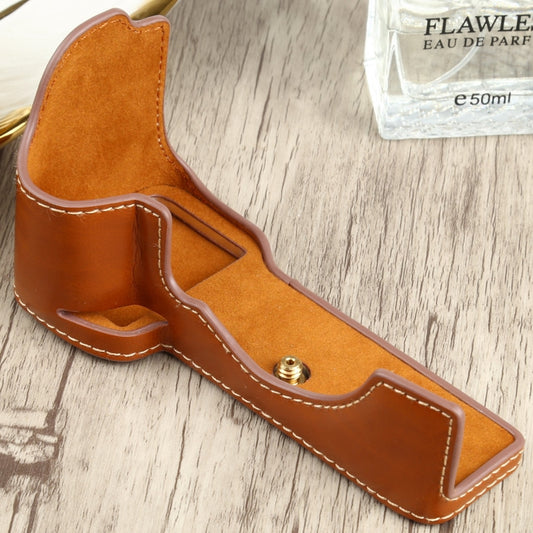 1/4 inch Thread PU Leather Camera Half Case Base for Sony ILCE-7C/A7C (Brown) by buy2fix