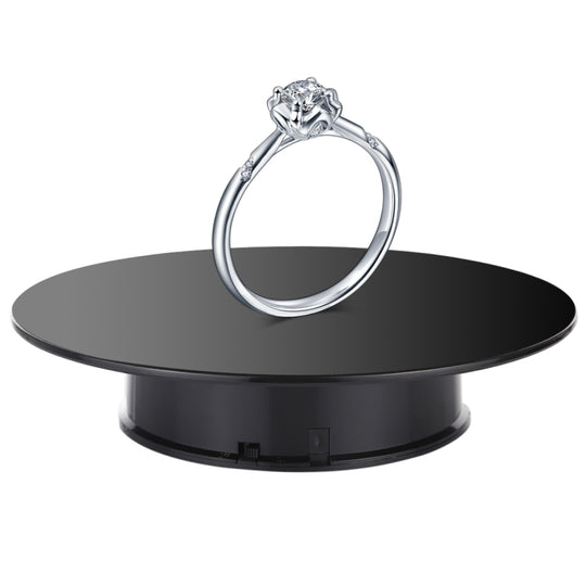25cm 360 Degree Electric Rotating Mirror Surface Turntable Display Stand Video Shooting Props Turntable for Photography, Load 3kg, Powered by Battery(Black)