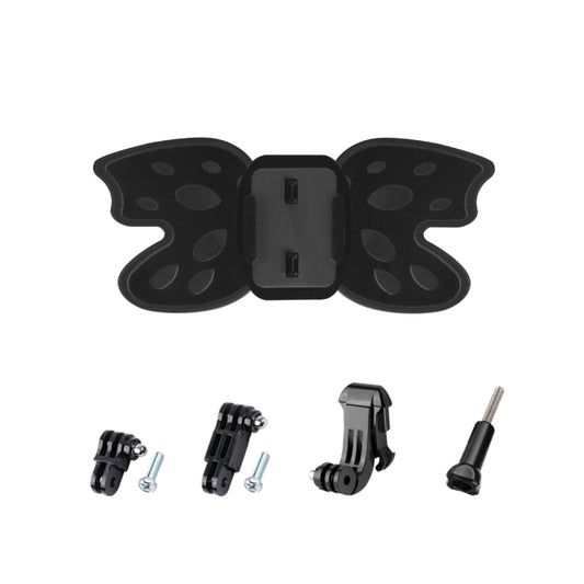 Butterfly Helmet Mount Adapter with 3-Way Pivot Arm & J-Hook Buckle & Long Screw for GoPro, Insta360, DJI and Other Action Cameras (Black) by buy2fix