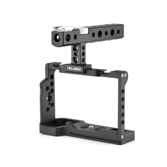 YELANGU C24 Video Camera Cage Stabilizer Kit with Handle for Sony Alpha 7C / A7C / ILCE-7C (Black) by YELANGU