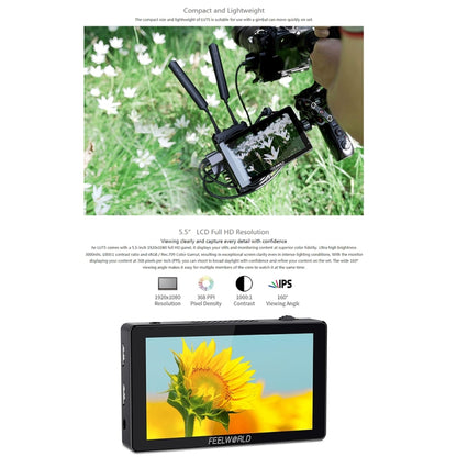 FEELWORLD LUT5 5.5 inch Ultra High Bright 3000nit Touch Screen DSLR Camera Field Monitor (Black) - Camera Accessories by FEELWORLD | Online Shopping UK | buy2fix