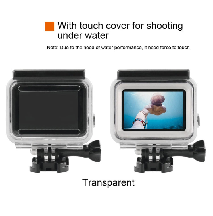 45m Waterproof Housing Protective Case + Touch Screen Back Cover for GoPro NEW HERO /HERO6 /5, with Buckle Basic Mount & Screw & (Purple, Red, Pink) Filters, No Need to Remove Lens (Transparent) - DJI & GoPro Accessories by buy2fix | Online Shopping UK | buy2fix