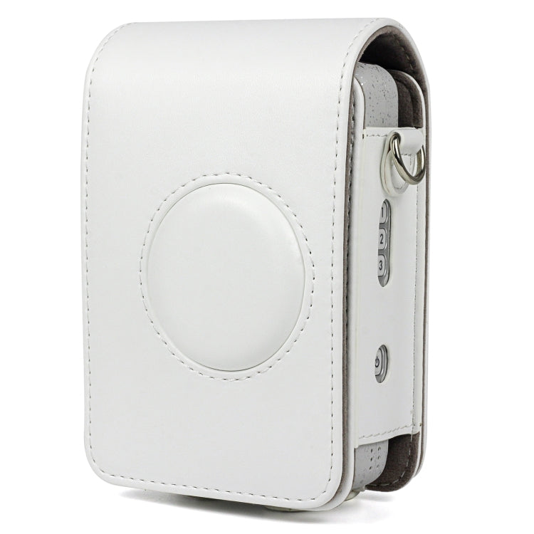 Full Body Camera Retro PU Leather Case Bag with Strap for FUJIFILM instax mini Liplay (White) - Camera Accessories by buy2fix | Online Shopping UK | buy2fix