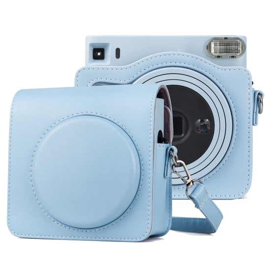 Full Body PU Leather Case Camera  Bag with Strap for FUJIFILM instax Square SQ1 (Blue)