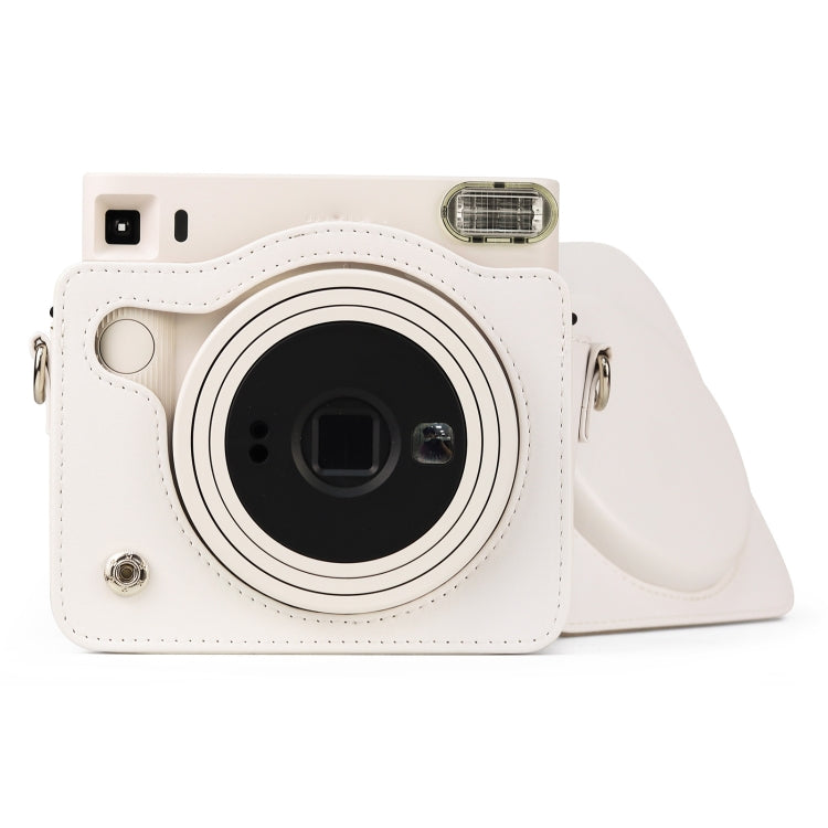 Full Body PU Leather Case Camera  Bag with Strap for FUJIFILM instax Square SQ1 (White) - Camera Accessories by buy2fix | Online Shopping UK | buy2fix