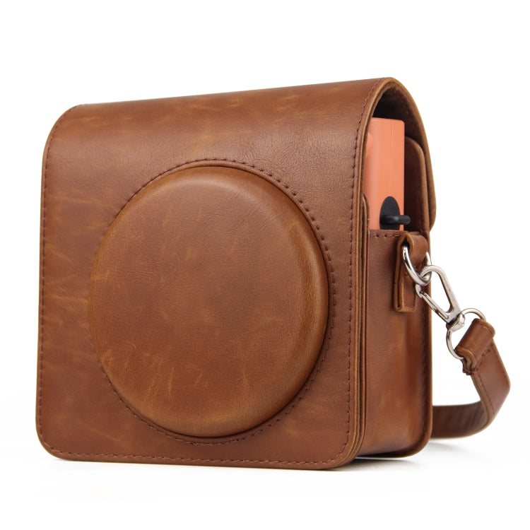 Full Body PU Leather Case Camera  Bag with Strap for FUJIFILM instax Square SQ1 (Brown) - Camera Accessories by buy2fix | Online Shopping UK | buy2fix