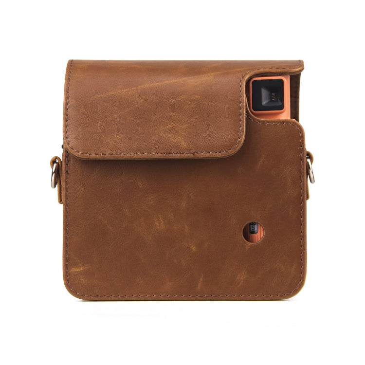 Full Body PU Leather Case Camera  Bag with Strap for FUJIFILM instax Square SQ1 (Brown) - Camera Accessories by buy2fix | Online Shopping UK | buy2fix