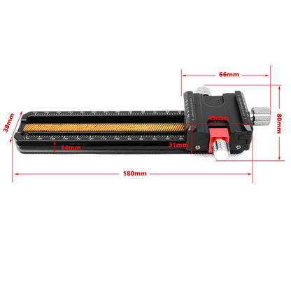 FITTEST 180mm Precision Aluminium 2-way Macro Rail Slider Tripod Head Quick Release Plate Holder - Camera Accessories by FITTEST | Online Shopping UK | buy2fix