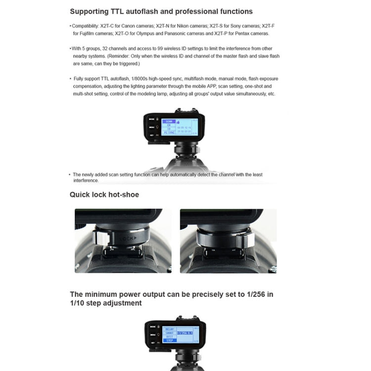 Godox X2T-C E-TTL II Bluetooth Wireless Flash Trigger for Canon (Black) - Camera Accessories by Godox | Online Shopping UK | buy2fix