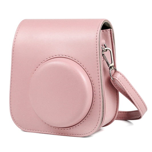 Solid Color Full Body Camera Leather Case Bag with Strap for FUJIFILM Instax mini 11 (Pink) by buy2fix