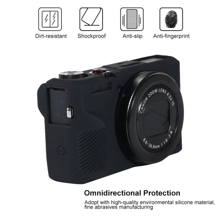 Soft Silicone Protective Case for Canon PowerShot G7 X Mark III / G7X III / G7X3(Black) - Camera Accessories by buy2fix | Online Shopping UK | buy2fix