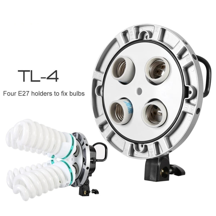 Godox TL-4 4 in 1 E27 Socket Tricolor Bulb Light Lamp Head Mount(AU Plug) - Camera Accessories by Godox | Online Shopping UK | buy2fix